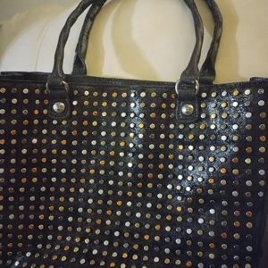 Patricia Nash Zancona Tote Studded Black - Leather